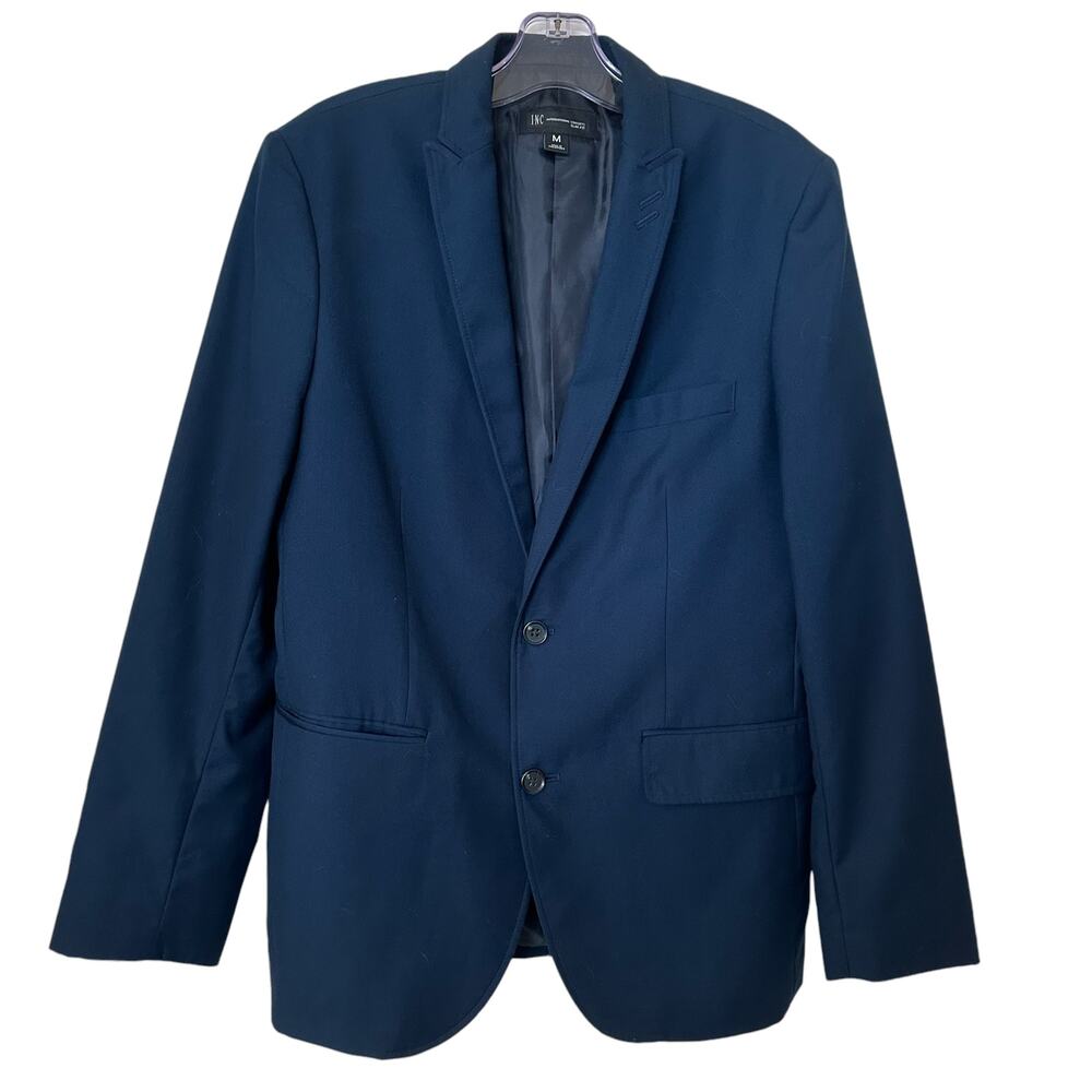 INC International Concepts Navy Blue Sportscoat Blazer Jacket Slim Fit Medium